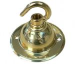 Ceiling Rose with Single Hook in Polished Brass (400BRA)